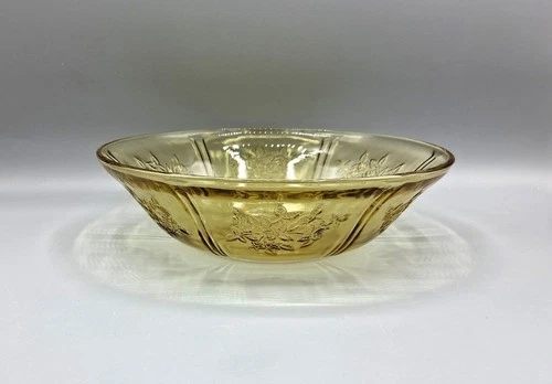Amber Depression Glass Sharon Large Berry Bowl