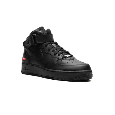 Size 11 - Supreme x Nike Air Force 1 Mid Box Logo - Triple Black