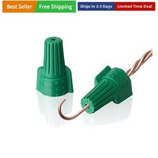 Winged Ground Wire Connectors Nuts with Hole 100 pcs Green Wire Connector Ele...