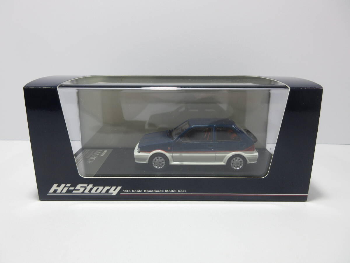 1:43 Hi-Story Nissan March Turbo 1985 Dark Blue/White K10G Micra