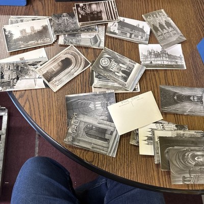 Lincolnshire & Durham Lot 100+ Postcards UK RPPC Real Photos Gilded Blue Box