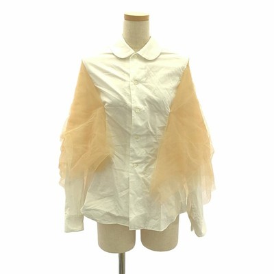 Comme des Garcons Tulle Docking Shirt GD B021 2009AW S White Pink Beige W38cm