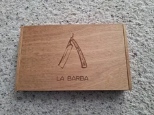 LA BARBA PURPLE Wood Cigar Box (empty)9.75"x6.0"x1.25" Real Nice Condition