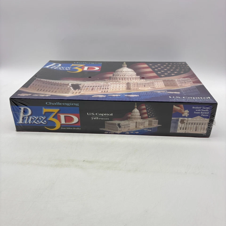 Puzz 3D US Capitol 718 Pieces SEALED Wrebbit 1994 USA Government Senate House - Image 3 of 4