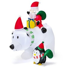 COSTWAY 210 cm Christmas Inflatables LED Lighted Xmas Inflatable Polar Bear