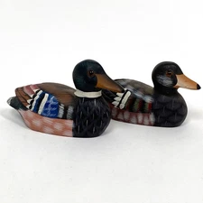 Pair of Realistic Mallard Duck Paperweights