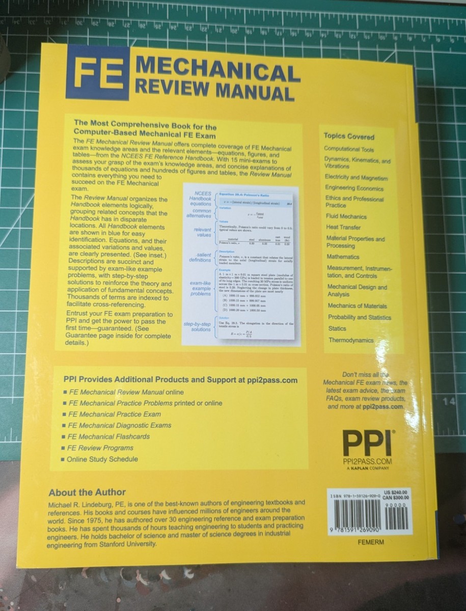 PPI FE Mechanical Review Manual, New Edition by Michael R