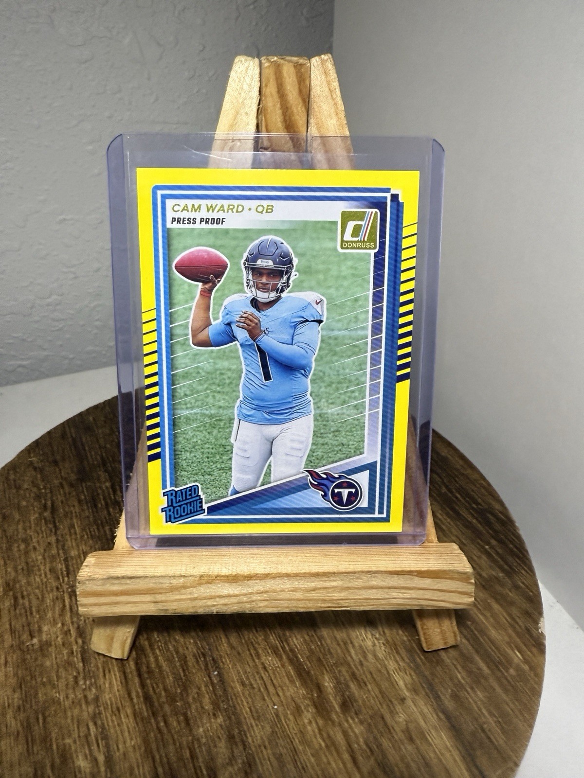2025 Donruss Cam Ward Rated Rookie Tennessee Titans #350 Yellow Press Proof