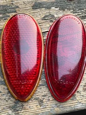 LOT of 2 Ford 1938 1939 Rear Stimsonite Duolamp A Glass Red Tail Light Lens