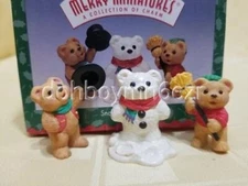 Hallmark Merry Miniatures 1997 Snowbear Season Snowman Bear set