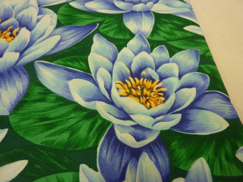 MODA FABRICS WATER LILIES COTTON FABRIC REMNANT 44” W x 55” L - Image 3 of 4