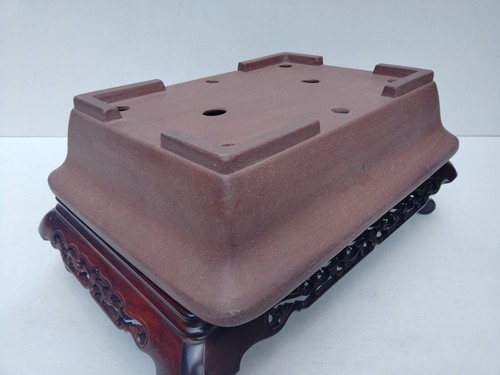 Vaso per bonsai Tokoname IKKOUDO rettangolare non smaltato larghezza 50 cm / ... - Foto 17 di 20