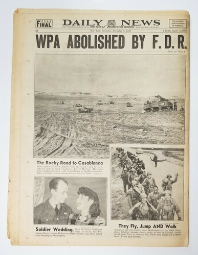 WW2 Newspaper Daily News New York Allies Under Attack Near Tunis December 5 1942 - Picture 12 of 12