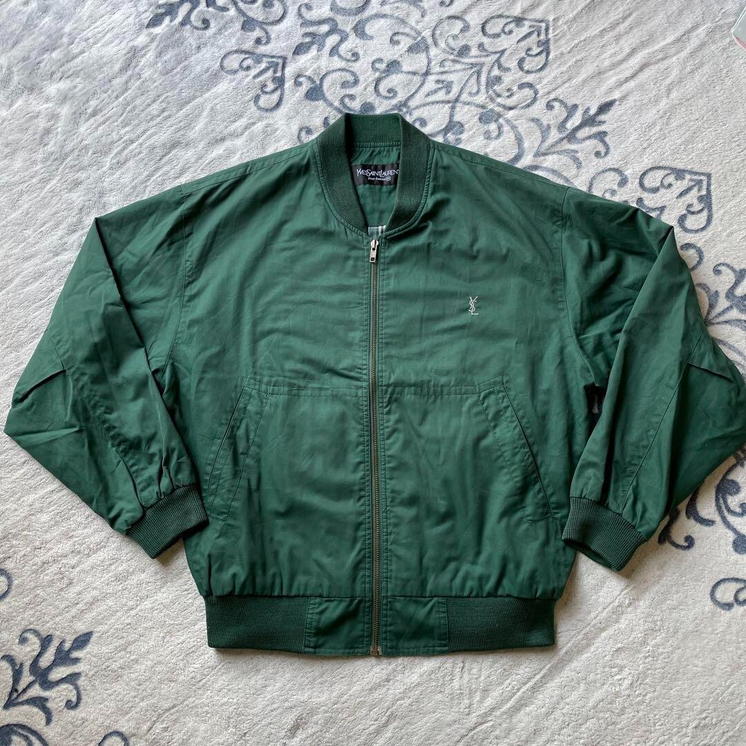 Autentica giacca uomo Yves Saint Laurent vintage verde taglia 95 L