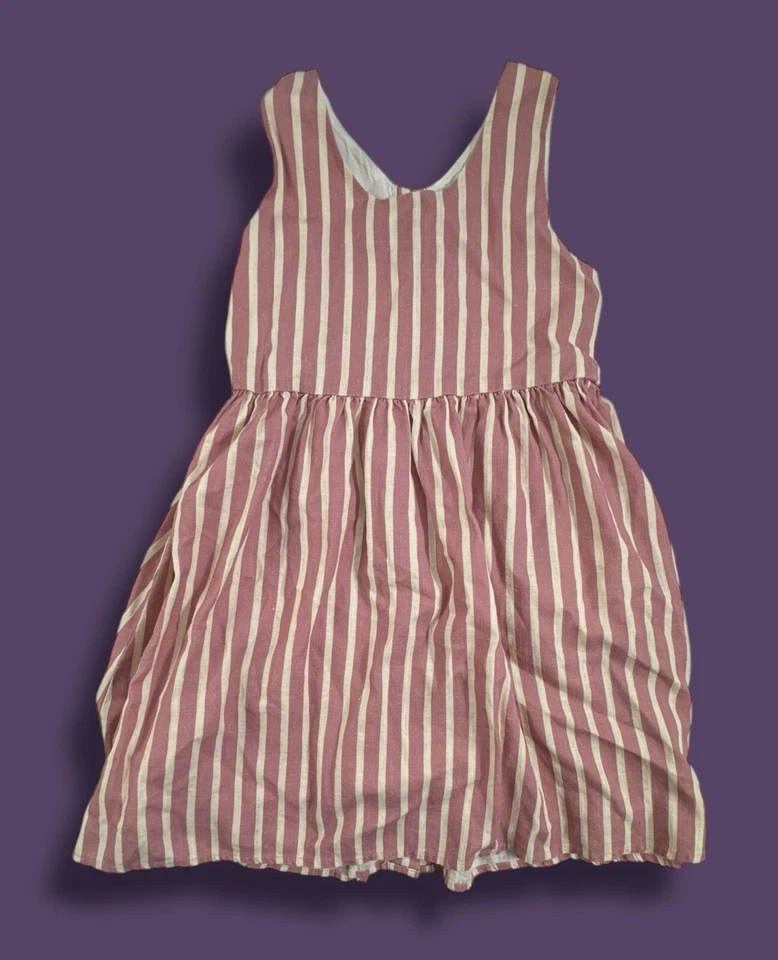 Карман платье нахальный сливы 8 молодежи Kids девочек в полоску льняной смеси без рукавов - Изображение 2 из 4