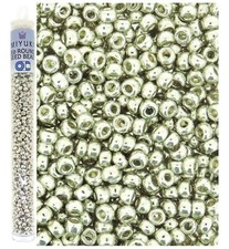 Miyuki Round Rocaille Seed Beads Size 8/0 Galvanized Silver 22GM-Tube 8-1051 