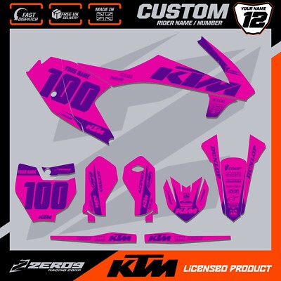 KTM 50 65 MOTOCROSS GRAFIK CUSTOM MX GRAPHICS SX50 SX65 BLOK PNK/PRP