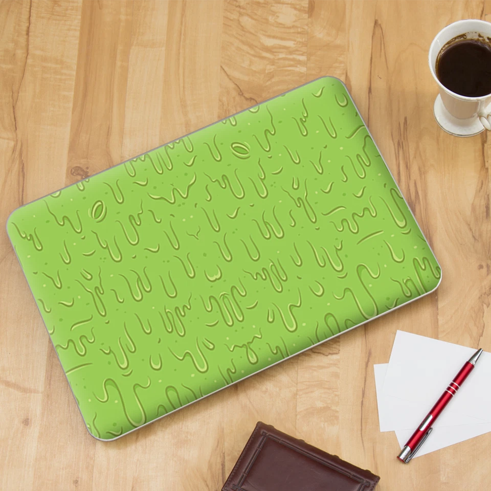 Recubrimiento universal para computadora portátil de 13 pulgadas - Goteo de dibujos animados verde limo Foto 4 de 4