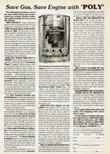 1984 Vintage Print Ad Petrolon's Internal TFE Resin Engine Coating Slick 50 Gas
