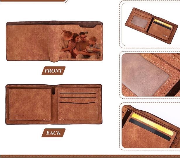 Custom LED ZEPPELIN Leather Bi Fold Wallet - Laser Engraved Wallet