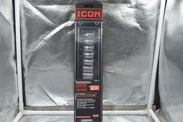 Icon Professional Shallow Socket Set 12pc Metric 3/8” Drive Plastic