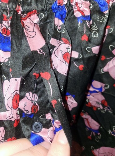 VTG L 36/38 Andaloro Silk Boxers Shorts Sexy Bikini Pigs Pink Red Blue Button - Picture 6 of 12