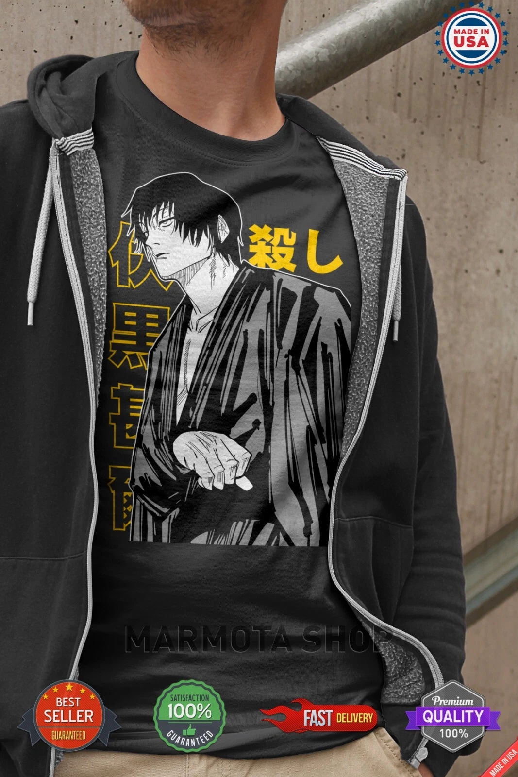 Toji Fushiguro Jujutsu Satoru T-Shirt Gojo Satoru Anime Japanese Tee Shirt JJK