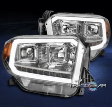 FOR 2014-2017 TOYOTA TUNDRA LED PROJECTOR HEADLIGHTS HEADLAMPS CHROME 2015 2016