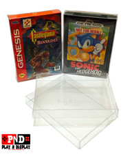 5 Sega Genesis Box Protectors Clear Plastic Display Case Storage Sleeve Thick