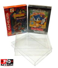 5 Sega Genesis Box Protectors Clear Plastic Display Case Storage Sleeve Thick 