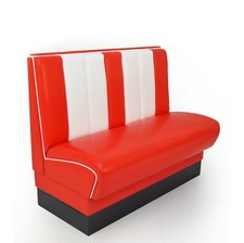 American Dinerbank Viber, Sitzbank, Diner Bänke, Gastro Bänke rot-weiß,Retro