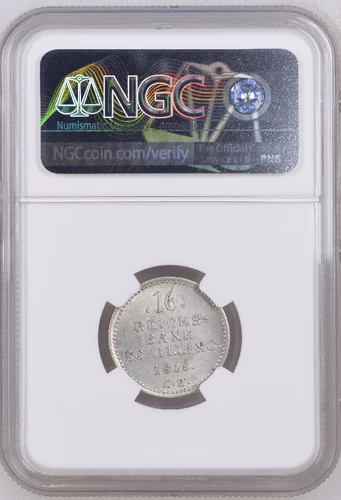 DENMARK GERMANY SCHLESWIG HOLSTEIN 1818 16 RBS KM # 154 MS63 NGC TOP POP
