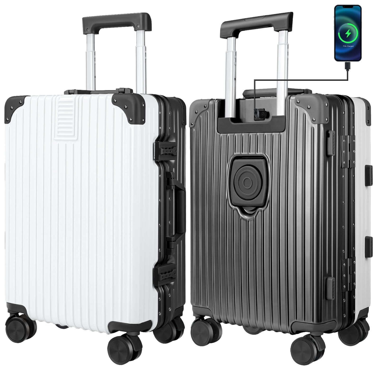 LAZEYARD Carry On Luggage with Cup Holder and USB Charge Port,22X14X9 Airline...