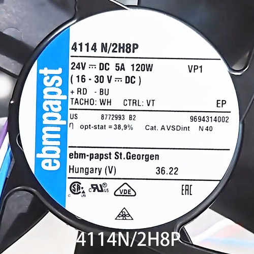 Ebmpaps Axial Fan 120*120*38MM 4114N/2H8P DC 24V 120W 4-wire Chassis radiator - 第 3/4 張圖片