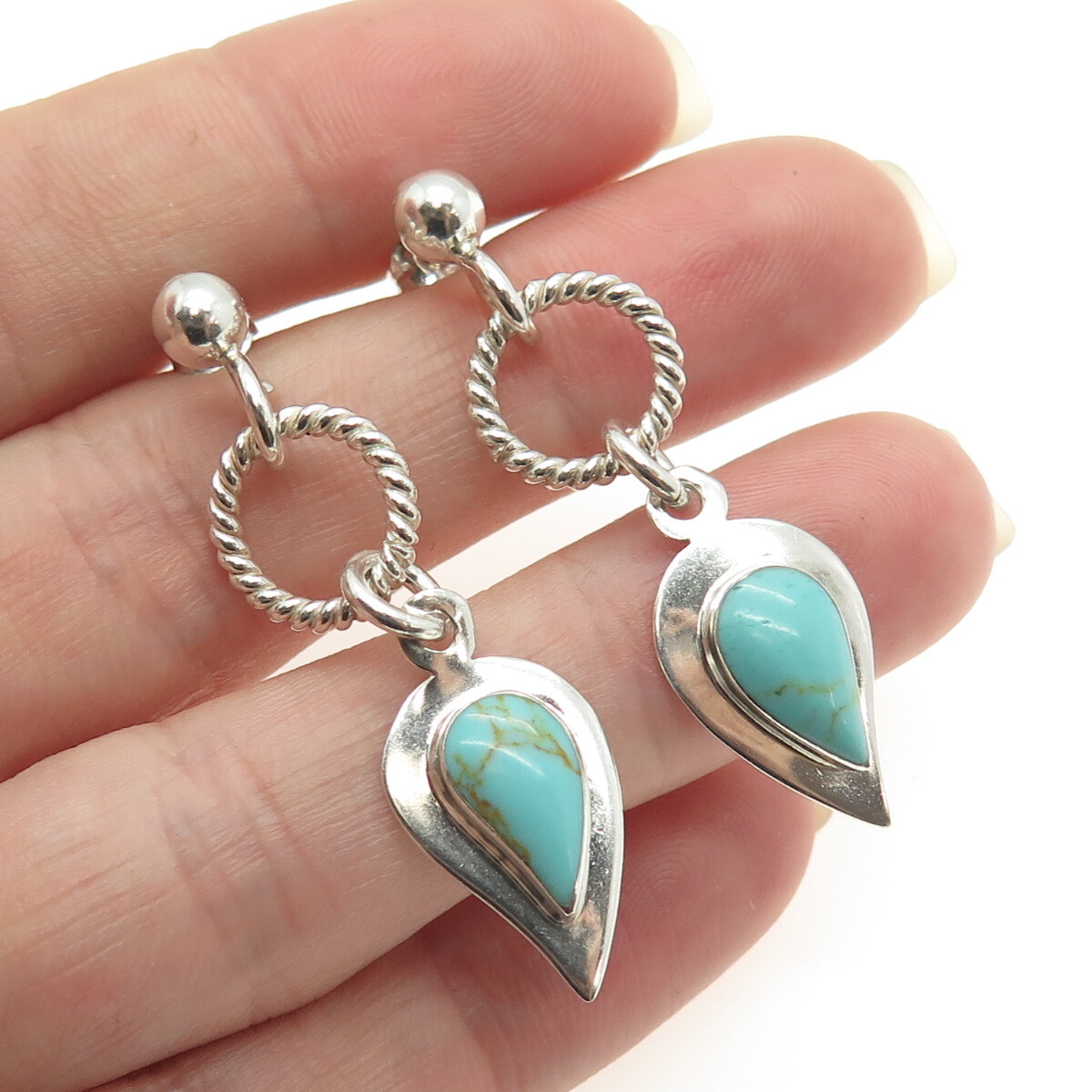 RAGUL CANO 925 Sterling Silver Vintage Mexico Real Turquoise