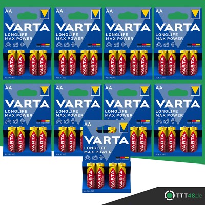 36 x Varta Longlife Max Power / Max Tech 4706 AA Mignon LR6 Foto 1,5V Batterie