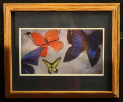 von Wening Art Butterflies in Flight Art Print oil painting Framed ...