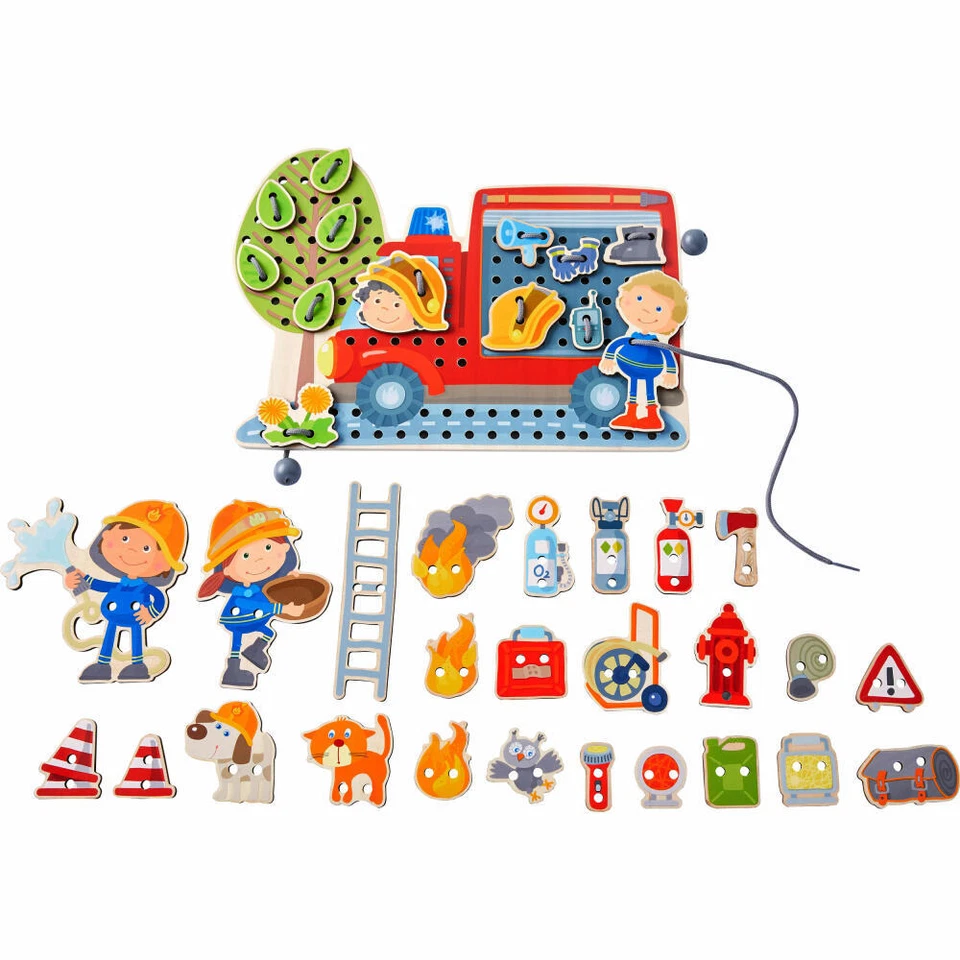 HABA Fädelspiel Im Einsatz, Bastelspiel, Kreativspiel, ab 3 Jahren, 305287 - Bild 3 von 4