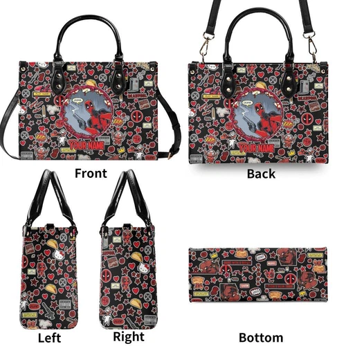 Personalized Deadpool-Luxury Women PU Leather Handbag Halloween Christmas Gift