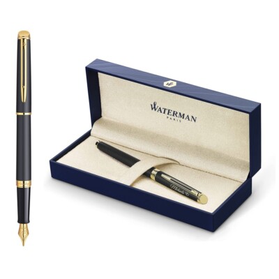 Stylo Plume Waterman - Modèle Gris Et Noir - Occasion En Bon état - Avec Boîte D'origine