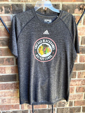 NHL Chicago Blackhawks adidas Ultimate Tee T Shirt Gray Youth L