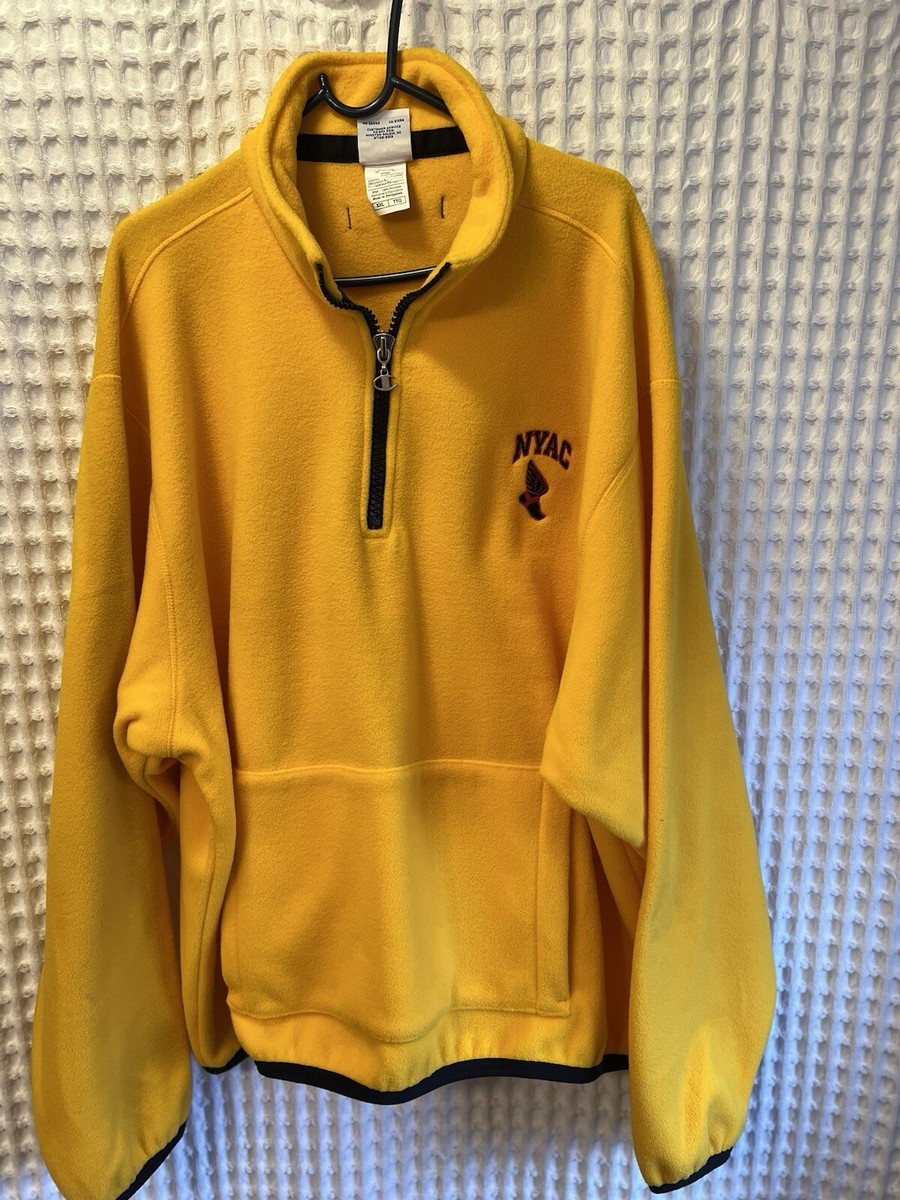 champion XL yellow poly fleece 1/4 zip Nyac new york athletic club