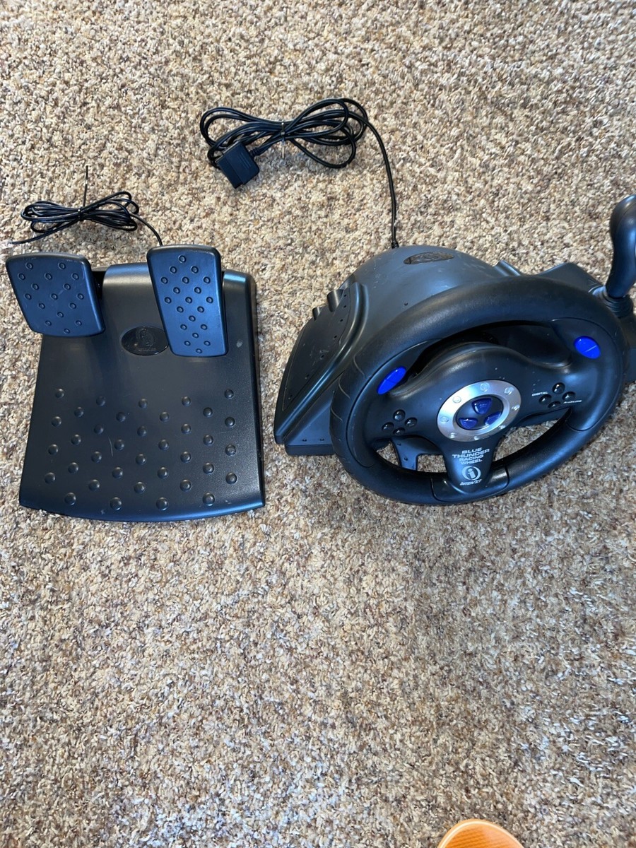 steering wheel playstation ps2 1 one blue thunder racing