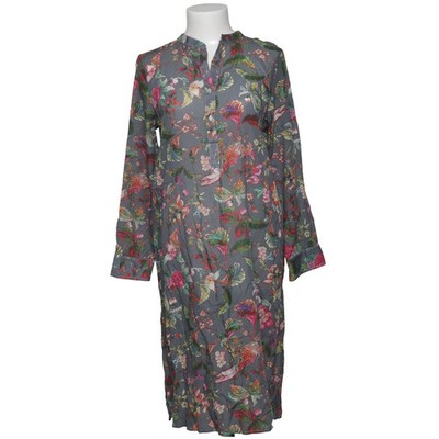 Jane Valken, Blusenkleid, Größe: M, Grau/Mehrfarbig, Seide/Baumwolle #hrs