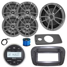 JBL Marine Radio, Spa Bezel, Adapter, ANT, Sub, 4x 6.5" 180W Speakers Gray 
