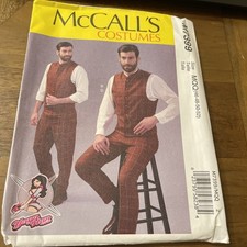 McCalls Costume Pattern M7399 Mens YAYA HAN Victorian Vest Pants STEAMPUNK 46-52