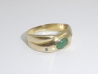 585 Gelbgold 14K Gold Ring 2,47 g Diamant Smaragd Verlobung RG 59 - 18,8 mm 9717