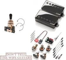 EMG JH SET JAMES HETFIELD BLACK CHROME STANDARD SPACED SHORT POTS +TOGGLE SWITCH