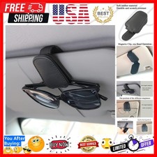 Sunglasses Holders for Car Visor, Magnetic Leather Glasses Eyeglass Clip for ...