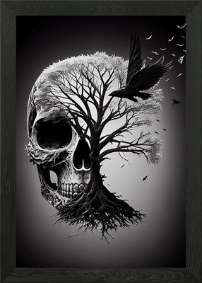 Gerahmtes Wandbild Leben und Tod Poster Leinwanddruck Bild